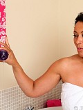 Gorgeous milf Danica loves to play in the bathtub squeezing shower gel all over her hot ass