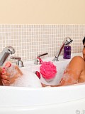 Gorgeous milf Danica loves to play in the bathtub squeezing shower gel all over her hot ass