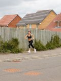 Juicy mom takes her tight clothes off after jogging right on her flat's stairway