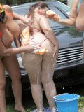 Three kinky heavy beauties expose all their goodness while having fun outdoors