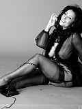 Amazing black and white pictures of a sassy Danica flashing her pussy while on the phone