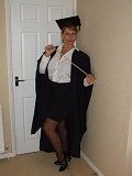 Hot pictures of a sexy mature blonde posing as a grad student and revealing her juicy tits