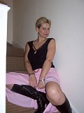 Horny blonde housewife can't keep her hands off of her eager trimmed pussy