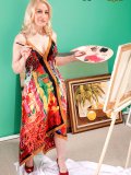 This mature artist babe is better at posing than any of her young naked models